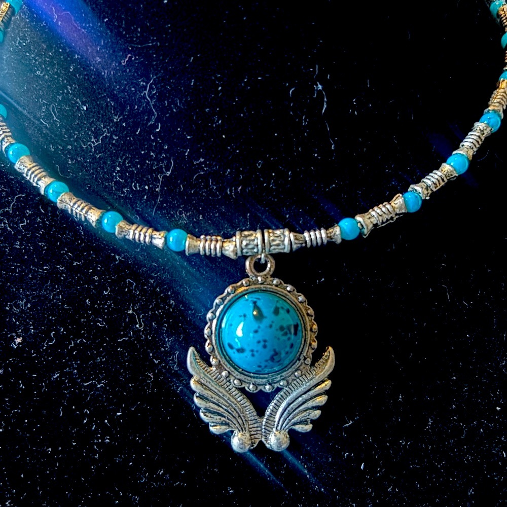 Vintage style Mediterranean Necklace.&Earrings